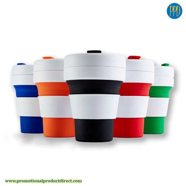 promotional product collapsible folding silicone coffee cup