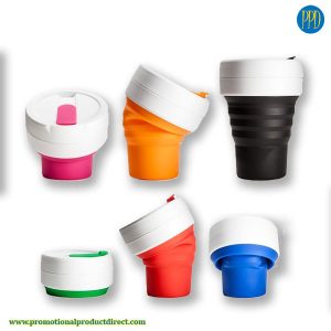 promotional product collapsible folding silicone coffee cup