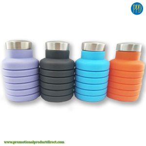 inexpensive logo ready silicone water bottle folding and collapsible