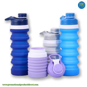 promotional product silicone collapsible water bottle with spout
