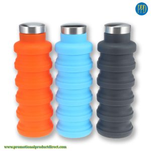 inexpensive logo ready silicone water bottle folding and collapsible