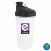 Protein shaker bottle. Budget minded screw top shaker bottle and water bottle. 10 colors. Great promotional gift for fitness business opening. Promotional Product Direct