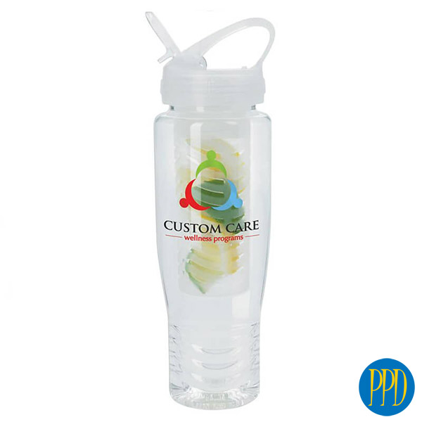 Water bottle with flavor filter.Water bottle with straw and flavor filter. Infuse your water with fresh fruit in this flavor filter water bottle. Perfect for gym and fitness centers.Promotional Product Direct