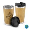 bamboo and stainless steel thermal coffee cup reusable