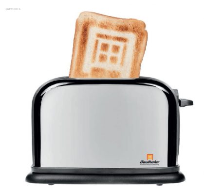 Unique custom toaster and waffle makers. Get your logo on everyones waffle or toast. Unique promotional product