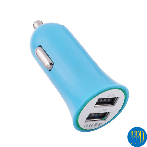 2 USB port car charger for mobile phone