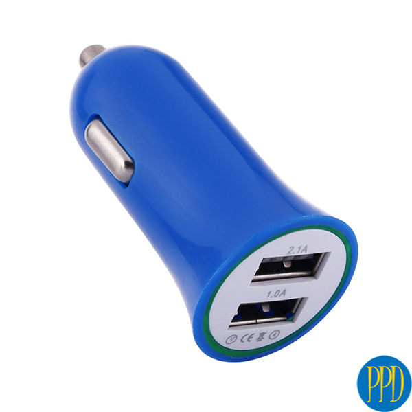 2 USB port car charger for mobile phone