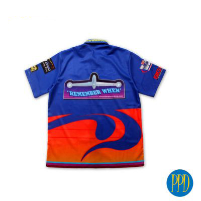 Sublimated Auto Racing Shirts. Dye Sublimated Sportswear. Save money on your promotional products. Order them factory direct with Promotional Product Direct. Call 1-888-908-6932. Unique swag for the creative marketer.