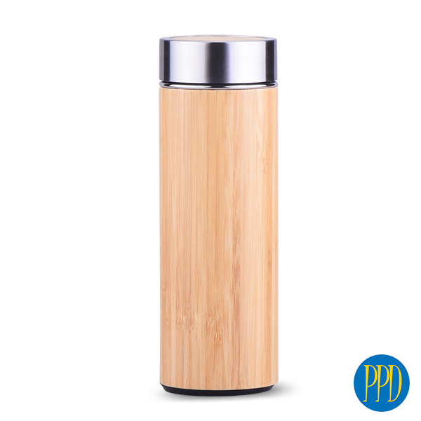Bamboo thermal double walled water bottle