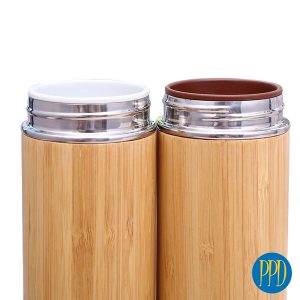 Bamboo thermal double walled water bottle promotional productBamboo thermal double walled water bottle promotional product