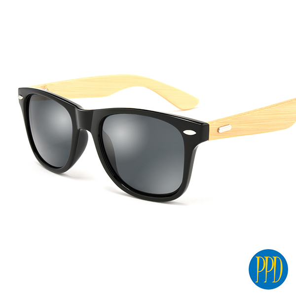 bamboo sunglasses black wayfarer style for promotional products